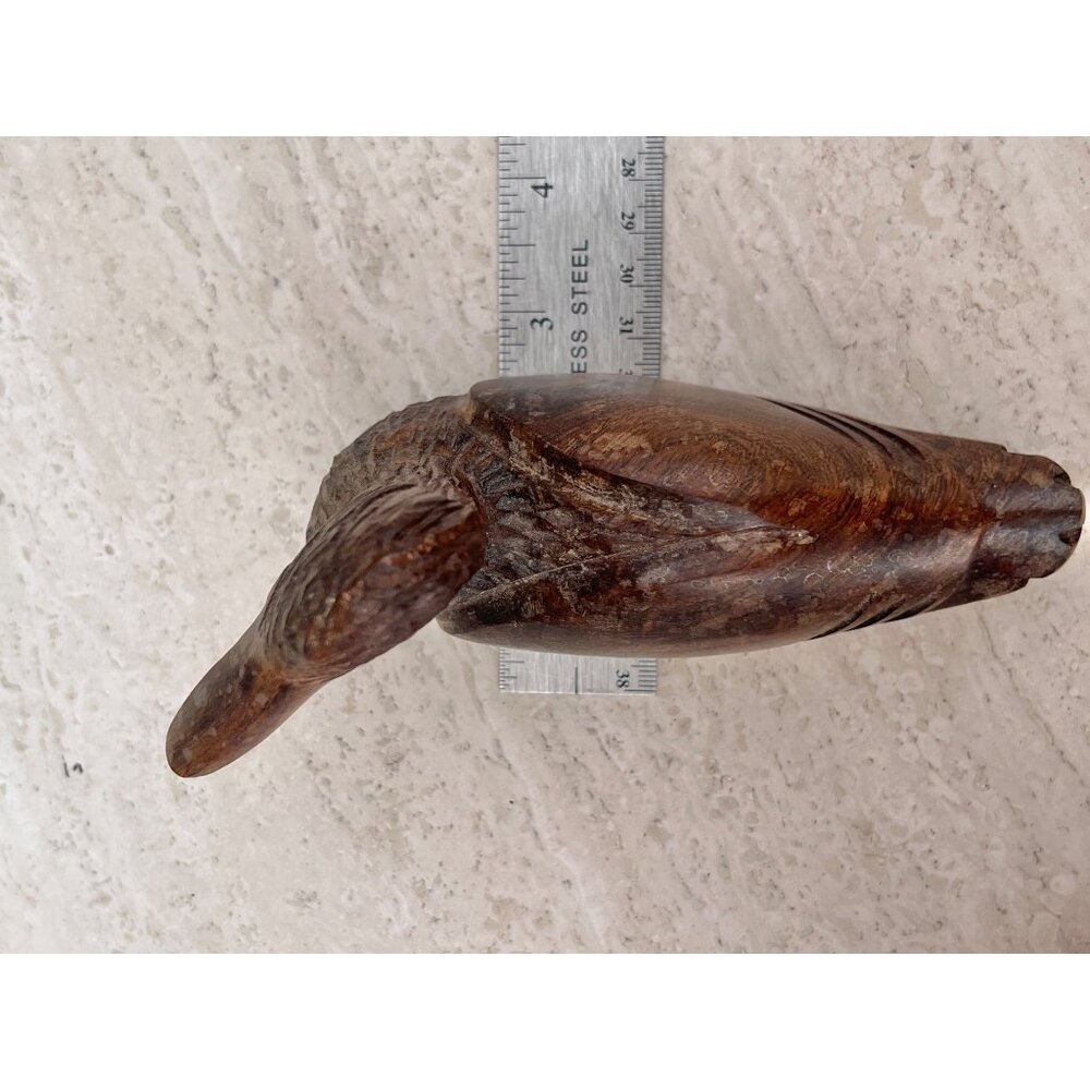 Wooden Duck Decoy Sculpture Hand Carved Rustic Nautical Decor Vintage Hardwood - Picture 5 of 9